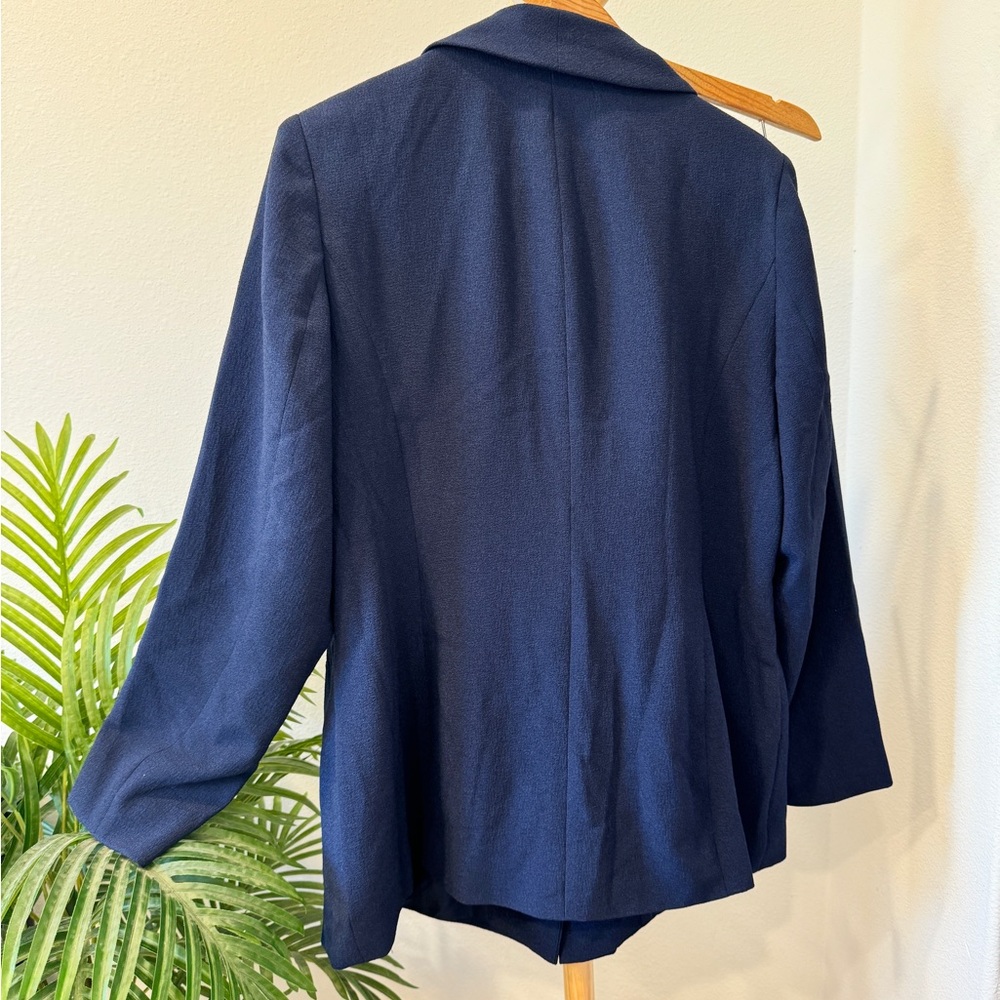Jessica London Size 16w Plus Blazer Professional Jacket Navy Single Button Women - Picture 2 of 4